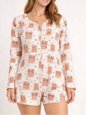 Gingerbread House Plus Size Romper Pajamas - Size 2X